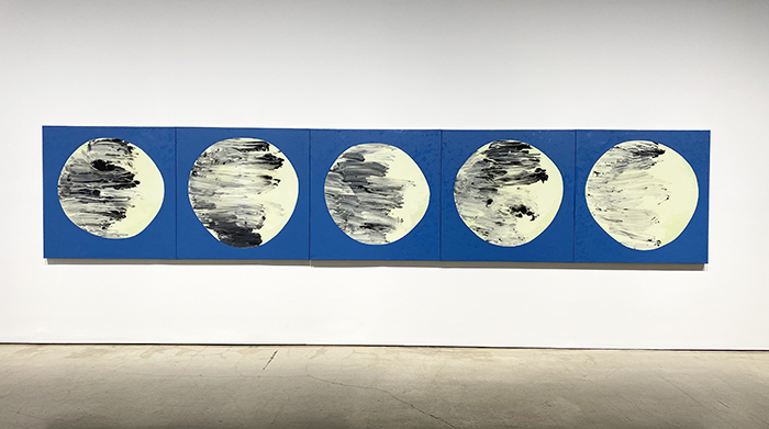 The Moon is Rising, 2022, 120 x 120 x 4cm each, Mixed Media on Linen.jpg