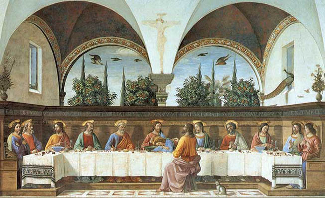 Domenice Ghirlandaio, Last Supper, c. 1486, fresco, 400 x 800 cm, San Marco, Florence.jpg