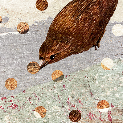 3 Untitled from Happy World, 3 x 3 in., Mixed Media on Wood, 2021.jpg