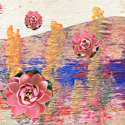 2 Untitled from Happy World, 3 x 3 in., Mixed Media on Wood, 2021.jpg