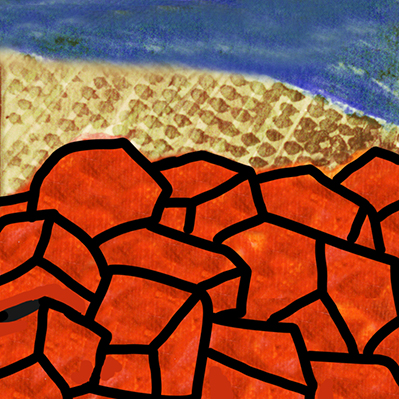 Untitled from Happy World2, 3 x 3 in, Mixed Media on Wood.jpg