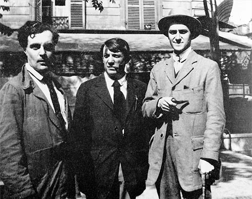 800px-Modigliani,_Picasso_and_André_Salmon-Modigliani, Pablo Picasso and André Salmon, 1916.jpg
