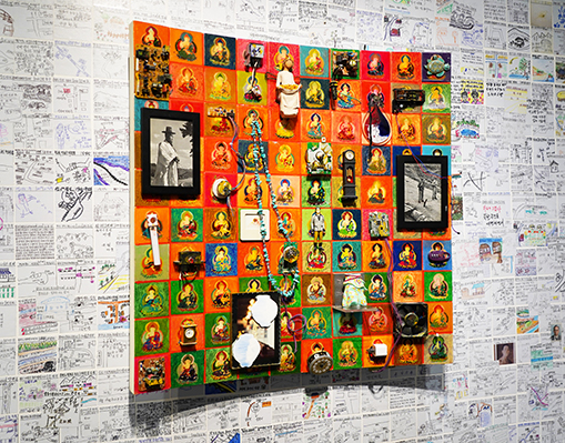 Buddha with Lucky Objects, 2003, Mixed Media on Wood-399.jpg