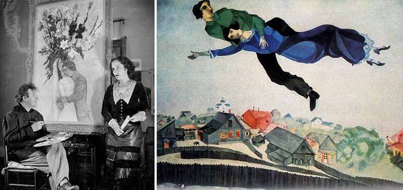 00000Marc and Bella Chagall in front of Les fiancés, 1935, Paris.jpg