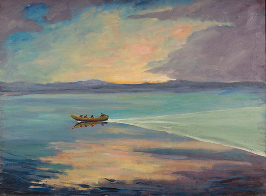p-Sir Winston Churchill, A Flat Calm on a High-Prowed Boat, c. 1925..jpg