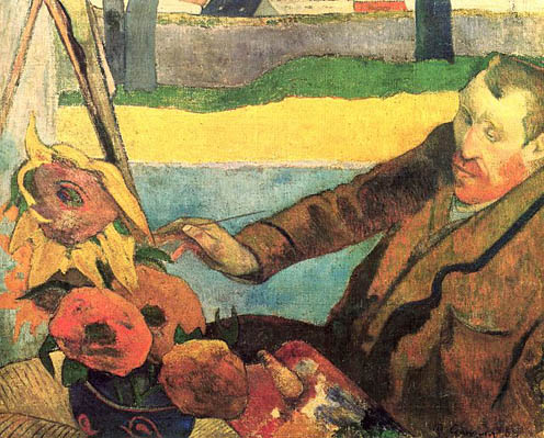 640px-Paul_Gauguin_104-Vincent van Gogh Painting Sunflowers (1888) by Paul Gauguin.jpg