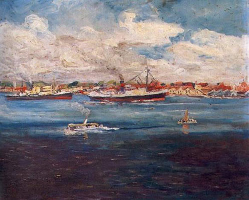 Harbor in Spain, 1948.jpg