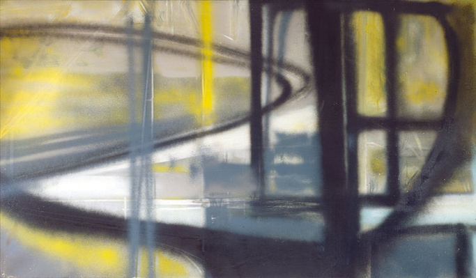 Hedda Sterne, Manhattan No. 1, 1958, Oil, spray paint on canvas, 42 in. x 72 in..jpg