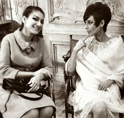 Maria Callas and Audrey Hepburn on the set of How to Steal a Million, 1966.jpg