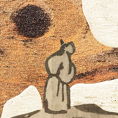 1 From the Happy World, 2021, 3 x 3in., Mixed Media on Wood.jpg