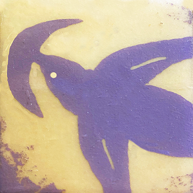 Untitled from Happy World, 1999, 3 x 3 in, Mixed Media on Wood.jpg