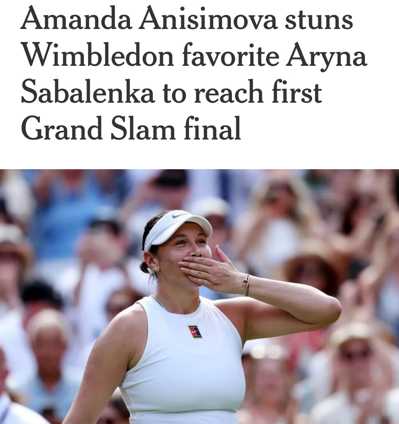 Amanda Anisimova stuns Wimbledon favorite Aryna Sabalenka to reach first Grand Slam final - The Athletic.jpeg