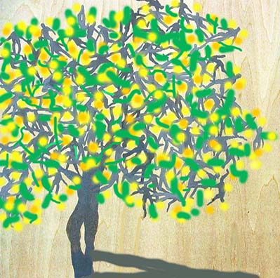 the shade of a lemon Tree, 2023, gouache on panel, 12 x 12 in.jpg