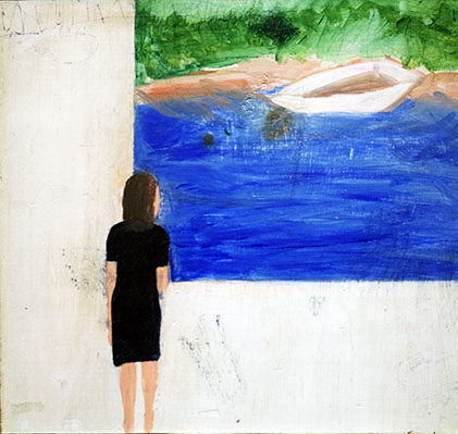 white boat, 2000, acrylic on woodblock, 10.75 x 11.25 in.JPG