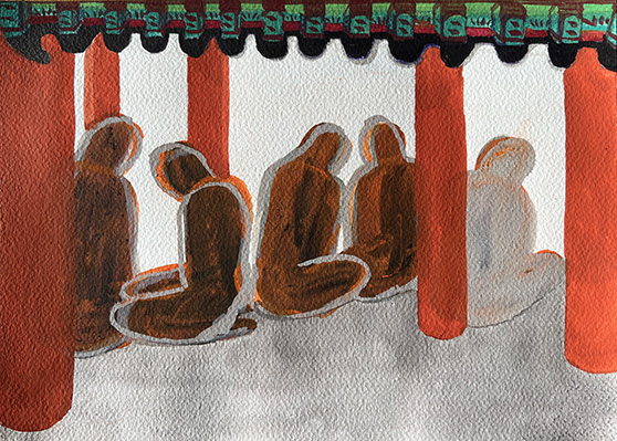 orange hill, 2024, gouache on paper, 9 x 12 inches.jpg