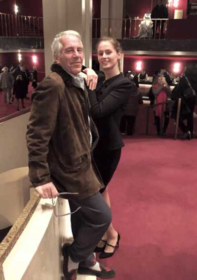 Jeffrey Epstein and Dr. Karyna Shuliak at the Metropolitan Opera in New York.Credit...Department of Justice.jpg